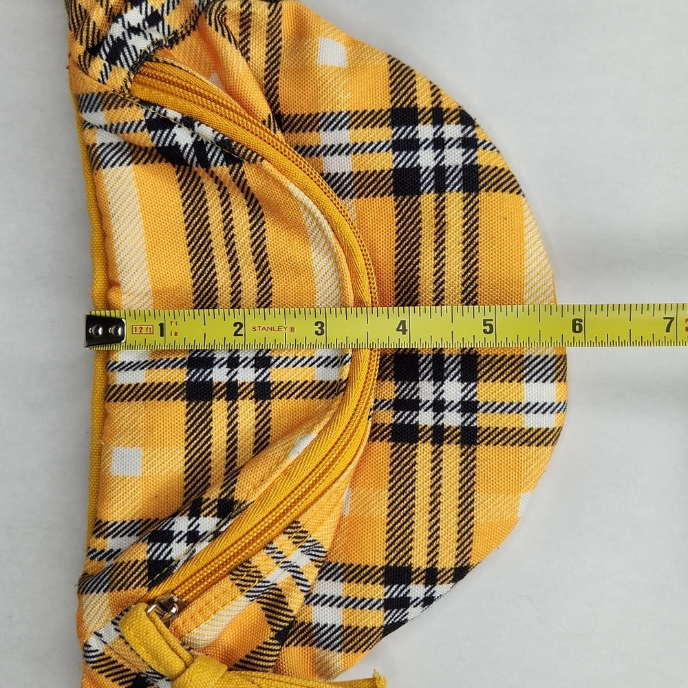 Yellow Plaid Canvas Fanny Pack Crossbody Bum Bag Clueless Aesthetic - Picture 8 of 8